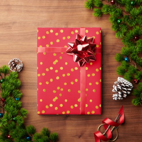 Red and Golden Classic Minimalist Christmas Wrapping Paper