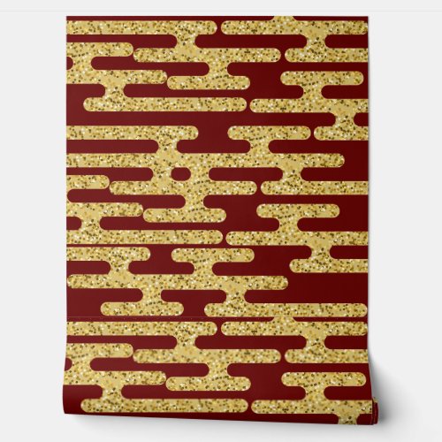 Red and Golden Pattern Minimalist  Wallpaper