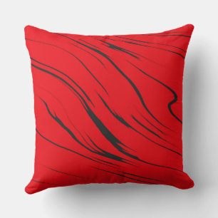 Red and Gray abstract Throw Pillow