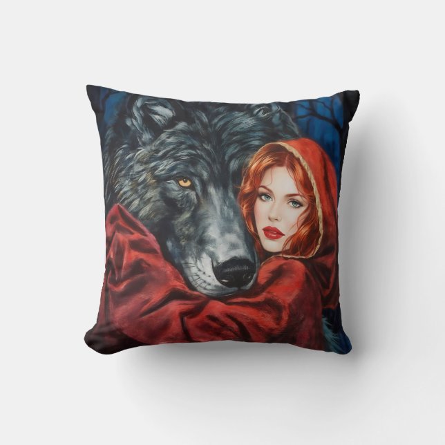 Red and Gray: An Unexpected Connection Throw Pillow (Front)