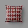 Red and Gray Argyle Pattern Accent Pillow