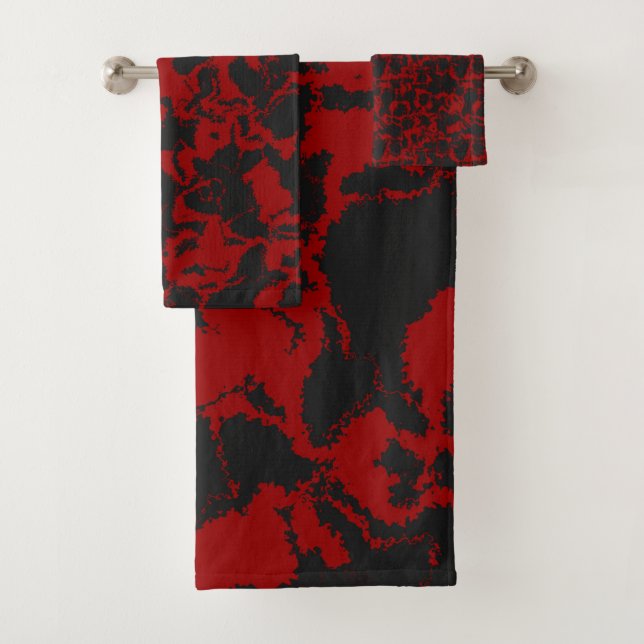 Red and Gray  Bath Towel Set (Insitu)