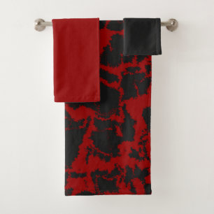 Red and Gray Bath Towel Set