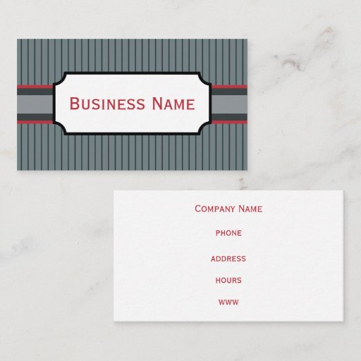 Customizable Red and Gray Business Card