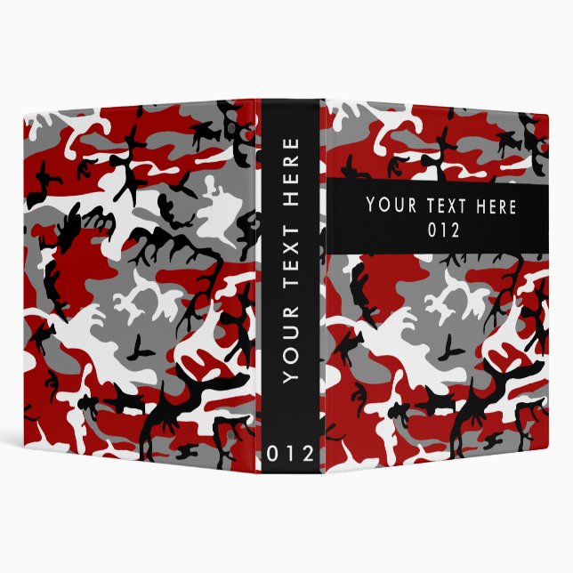 Red and Gray Camo, Camouflage, Military, Army 3 Ring Binder (Background)