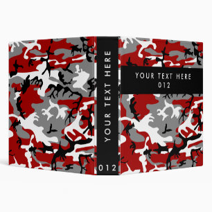 Red and Gray Camouflage, Military, Army 3 Ring Binder
