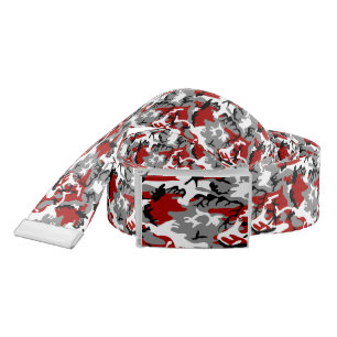 Red and Gray Camouflage, Military, Army Belt