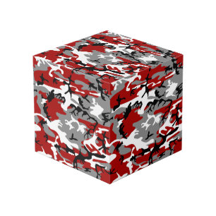 Red and Gray Camouflage, Military, Army Cube