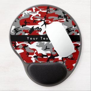 Red and Gray Camouflage, Military, Army Gel Mouse Pad