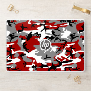Red and Gray Camouflage, Military, Army HP Laptop Skin