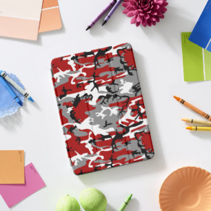Red and Gray Camouflage, Military, Army iPad Pro Cover
