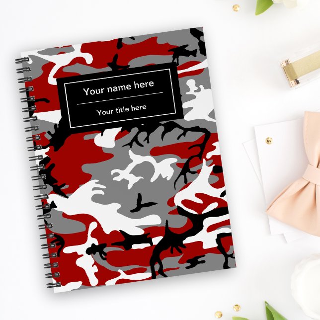 Red and Gray Camouflage, Military, Army Notebook (Creator Uploaded)
