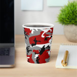 Red and Gray Camouflage, Military, Army Paper Cups