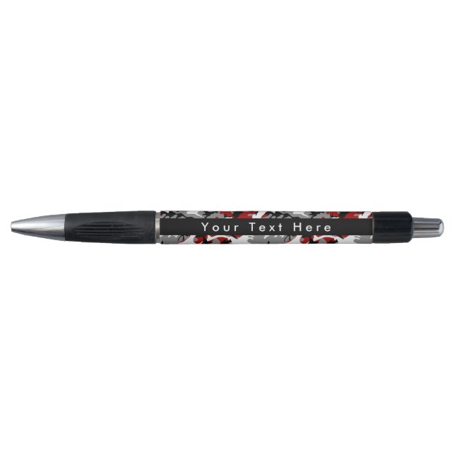Red and Gray Camouflage, Military, Army Pen (Front)