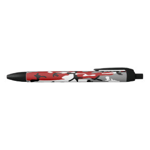 Red and Gray Camouflage, Military, Army Pen