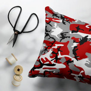 Red and Gray Camouflage, Military, Army Pet Bed