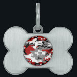 Red and Gray Camouflage, Military, Army Pet ID Tag<br><div class="desc">Elegant,  stylish and sophisticated camouflage pattern in red and gray color. Modern and trendy gift,  perfect for the military lover in your life.</div>