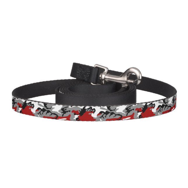 Red and Gray Camouflage, Military, Army Pet Leash (Hook)