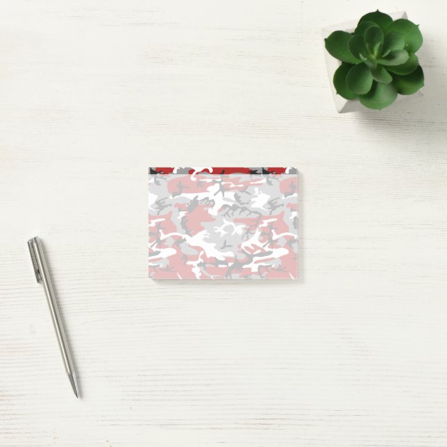 Red and Gray Camouflage, Military, Army Post-it Notes (Office)