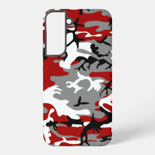 Red and Gray Camouflage, Military, Army Samsung Galaxy S22+ Case