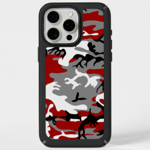 Red and Gray Camouflage, Military, Army iPhone 15 Pro Max Case
