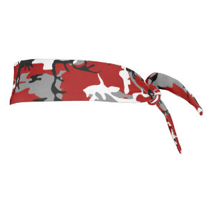 Red and Gray Camouflage, Military, Army Tie Headband