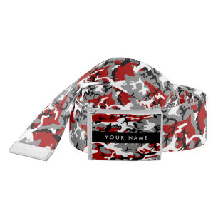 Red and Gray Camouflage Your name Personalize Belt