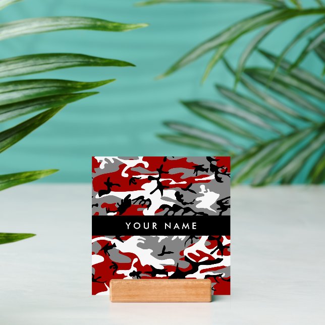 Red and Gray Camouflage Your name Personalize Holder (Insitu 2 (Back))