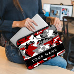 Red and Gray Camouflage Your name Personalize Laptop Sleeve<br><div class="desc">Elegant,  stylish and sophisticated camouflage pattern in red and gray color. Modern and trendy gift,  perfect for the military lover in your life. Personalize by adding your name,  nickname,  monogram or initials.</div>