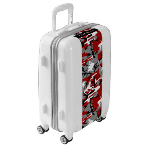 Red and Gray Camouflage Your name Personalize Luggage