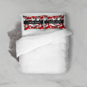 Red and Gray Camouflage Your name Personalize Pillow Case