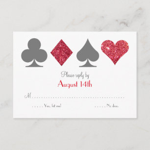 Red and Gray Destiny Las Vegas Faux Glitter RSVP
