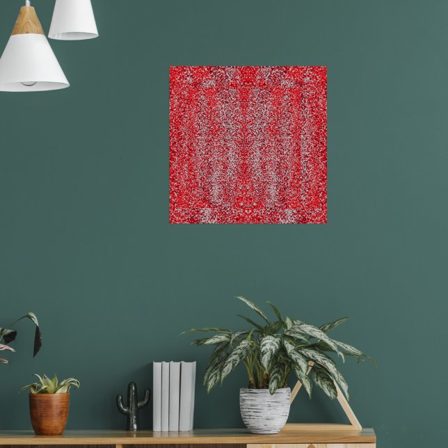 Red and Gray Dots Reflections Poster (Living Room 1)