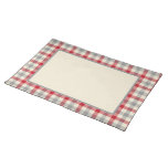 Red And Gray Farm Style Plaid Cloth Placemat at Zazzle