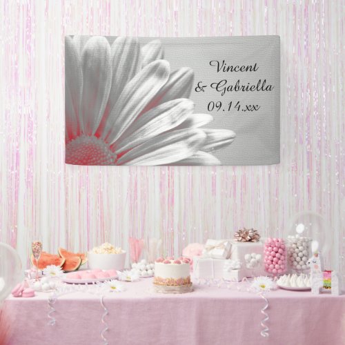 Red and Gray Floral Highlights Wedding Banner