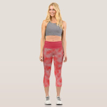 Red and gray homogeneous, High Waisted Capris