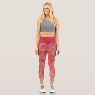 Red and gray homogeneous, High Waisted Capris