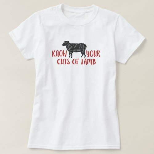 Red and Gray Know Your Cuts of Lamb T_Shirt