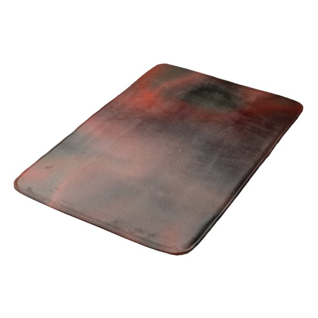 Red and Gray Marble abstract Bath Mat (Angled)