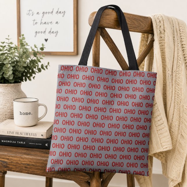 Red and Gray Ohio Tote Bag (Creator Uploaded)
