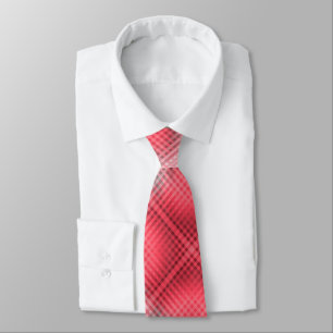 Red and gray plaid grunge neck tie