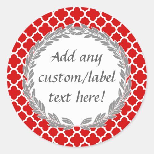 Red and Gray Pretty Custom Canning Jar Craft Label