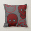 Red and Gray Skulls Pillow