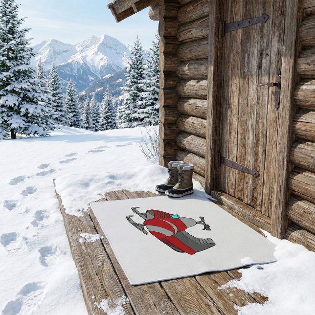 Red and Gray Snowmobile Doormat (Creator Uploaded)