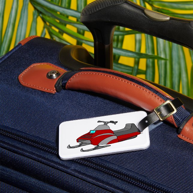 Red and Gray Snowmobile Luggage Tag (Creator Uploaded)