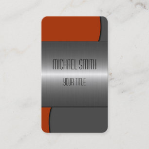 Red and Gray Stainless Steel Metal Business Card