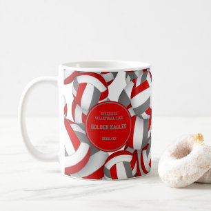 red and gray volleyball team colors coach gift coffee mug