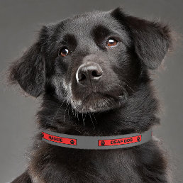Red And Gray With Black Paws Deaf Dog Awareness Pet Collar