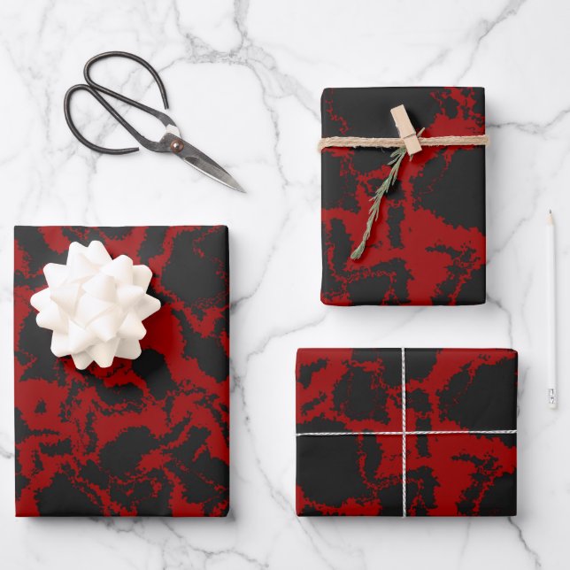 Red and Gray  Wrapping Paper Sheets (Front)