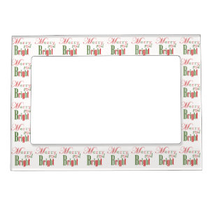 Red and Greem "Merry and Bright" Christmas Magnetic Frame